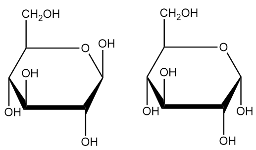 Write the structure of \\[\\alpha - D - ( + ) - \\] glucopyranose and \\[\\ beta - D - ( + ) - \\] glucopyranose.