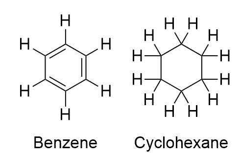 Difference in structure of benzene and cyclohexane